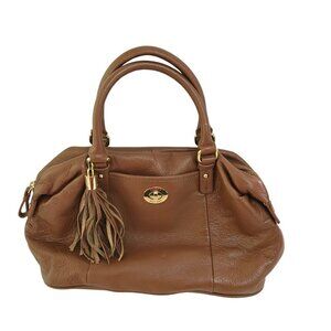 Tommy Hilfiger Vintage 90s Y2K Brown Pebbled Leather Satchel Shoulder Bag